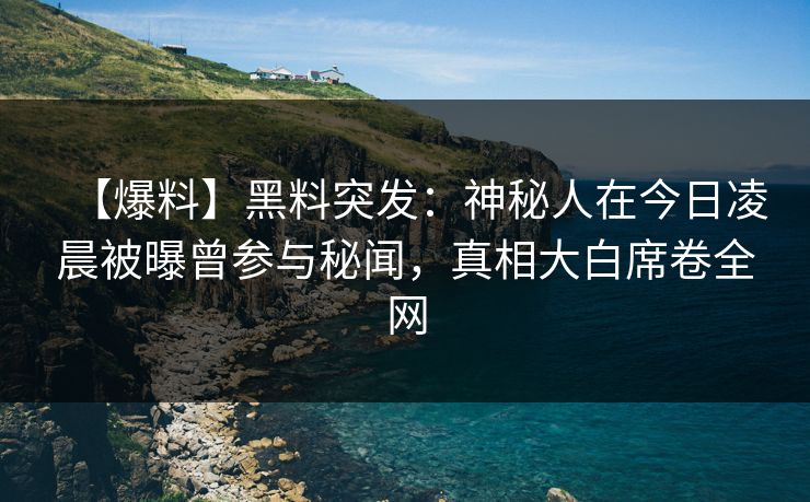 【爆料】黑料突发：神秘人在今日凌晨被曝曾参与秘闻，真相大白席卷全网